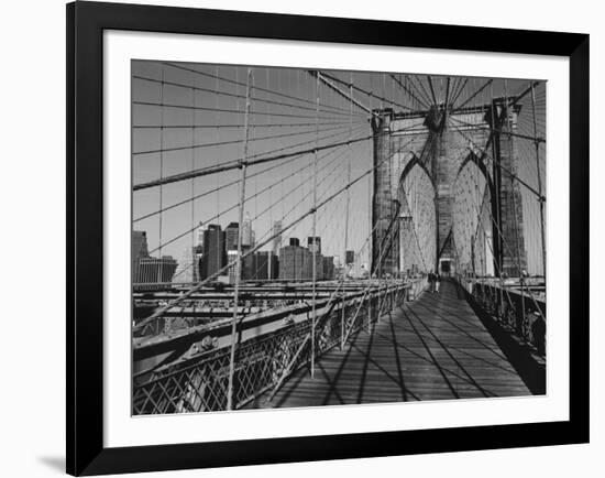 Across Brooklyn Bridge-Trefor Ball-Framed Art Print