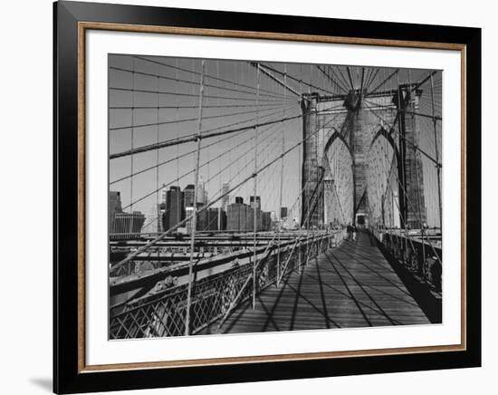 Across Brooklyn Bridge-Trefor Ball-Framed Art Print