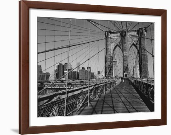 Across Brooklyn Bridge-Trefor Ball-Framed Art Print