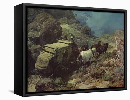 Across the Big Divide-Frank Tenney Johnson-Framed Stretched Canvas