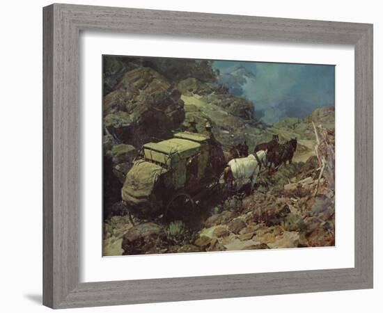 Across the Big Divide-Frank Tenney Johnson-Framed Art Print