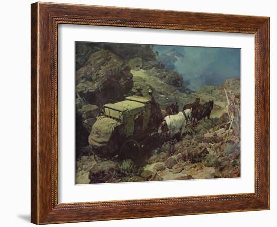 Across the Big Divide-Frank Tenney Johnson-Framed Art Print