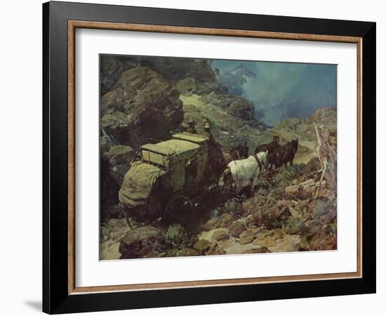 Across the Big Divide-Frank Tenney Johnson-Framed Art Print