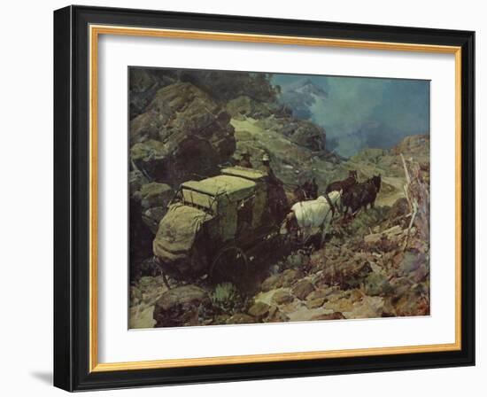 Across the Big Divide-Frank Tenney Johnson-Framed Art Print