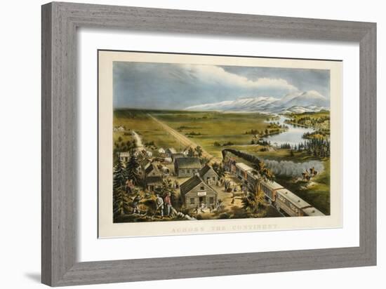 Across the Continent, Westward the Course of Empire Takes Its Way, 1868-Currier & Ives-Framed Giclee Print