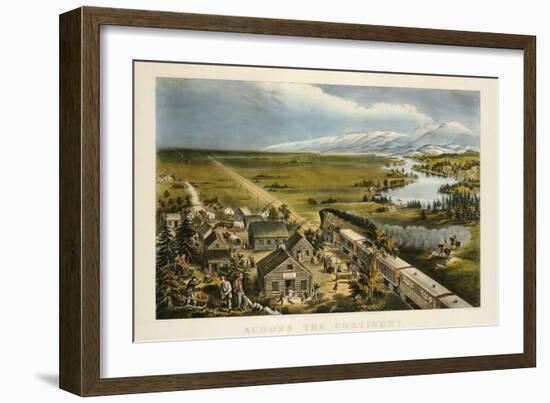 Across the Continent, Westward the Course of Empire Takes Its Way, 1868-Currier & Ives-Framed Giclee Print