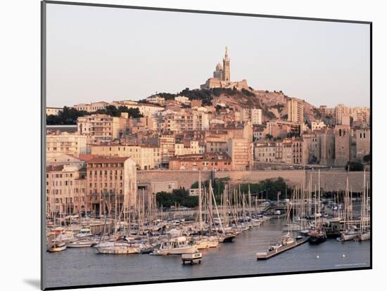 Across the Vieux Port to Basilica of Notre Dame De La Garde, Provence-Alpes-Cote-D'Azur, France-Ruth Tomlinson-Mounted Photographic Print