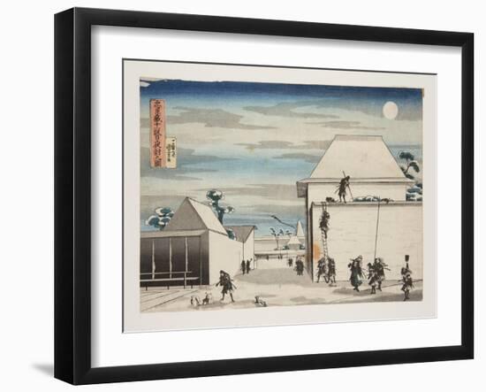 Act 11, the Night Attack (Jyuuichidanme Yo Uchi Nozu) (Colour Woodblock Print)-Utagawa Kuniyoshi-Framed Giclee Print