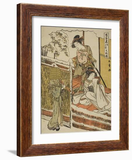 Act Nine: Yuranosuke's House in Yamashina from the Play Chushingura, C.1779-80-Katsukawa Shunsho-Framed Giclee Print