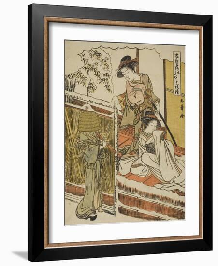 Act Nine: Yuranosuke's House in Yamashina from the Play Chushingura, C.1779-80-Katsukawa Shunsho-Framed Giclee Print