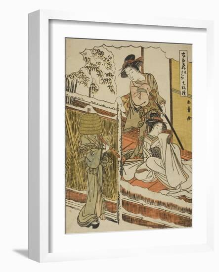 Act Nine: Yuranosuke's House in Yamashina from the Play Chushingura, C.1779-80-Katsukawa Shunsho-Framed Giclee Print