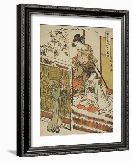 Act Nine: Yuranosuke's House in Yamashina from the Play Chushingura, C.1779-80-Katsukawa Shunsho-Framed Giclee Print