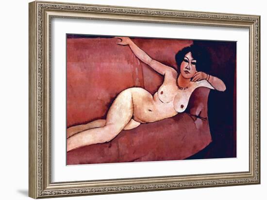 Act on a Sofa (Almaiisa)-Amedeo Modigliani-Framed Art Print