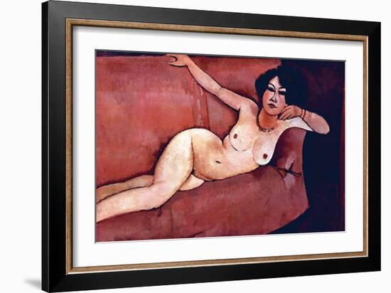 Act on a Sofa (Almaiisa)-Amedeo Modigliani-Framed Art Print