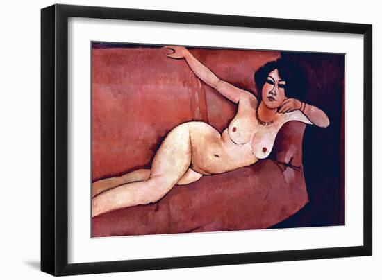 Act on a Sofa (Almaiisa)-Amedeo Modigliani-Framed Art Print