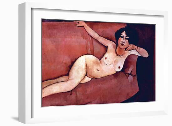 Act on a Sofa (Almaiisa)-Amedeo Modigliani-Framed Art Print