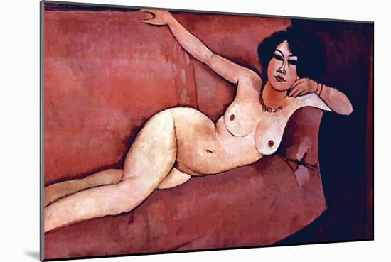 Act on a Sofa (Almaiisa)-Amedeo Modigliani-Mounted Art Print