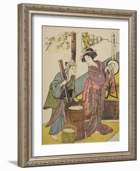Act Six: Yoichibei's House from the Play Chushingura (Treasury of Loyal Retainers), C.1779-80-Katsukawa Shunsho-Framed Giclee Print