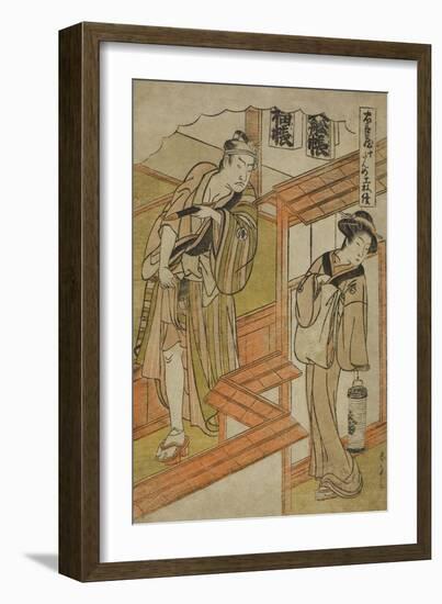 Act Ten: the Amakawaya from the Play Chushingura (Treasury of Loyal Retainers), C.1779-80-Katsukawa Shunsho-Framed Giclee Print