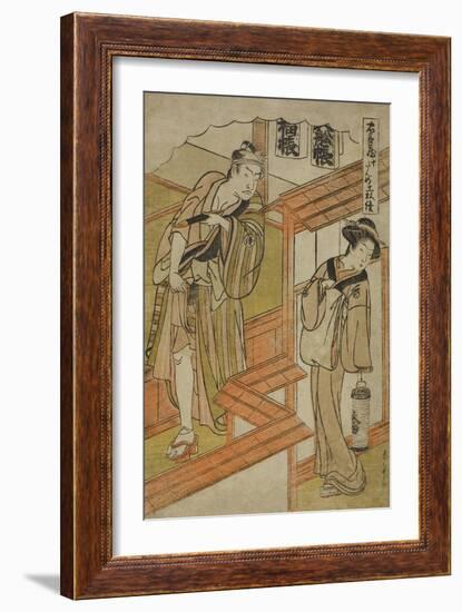 Act Ten: the Amakawaya from the Play Chushingura (Treasury of Loyal Retainers), C.1779-80-Katsukawa Shunsho-Framed Giclee Print