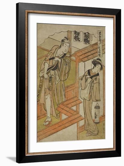 Act Ten: the Amakawaya from the Play Chushingura (Treasury of Loyal Retainers), C.1779-80-Katsukawa Shunsho-Framed Giclee Print