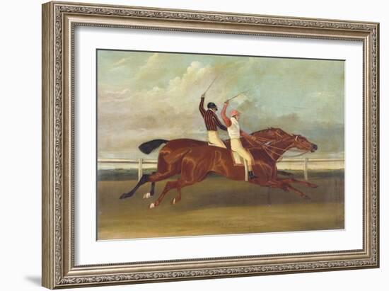 Actaeon Beating Memnon in the Great Subscription Purse at York August 1826, c.1831-David Dalby of York-Framed Giclee Print