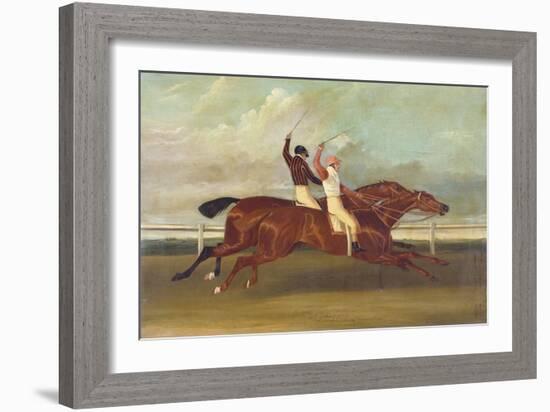 Actaeon Beating Memnon in the Great Subscription Purse at York August 1826, c.1831-David Dalby of York-Framed Giclee Print