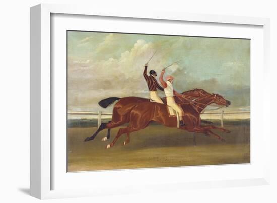 Actaeon Beating Memnon in the Great Subscription Purse at York August 1826, c.1831-David Dalby of York-Framed Giclee Print