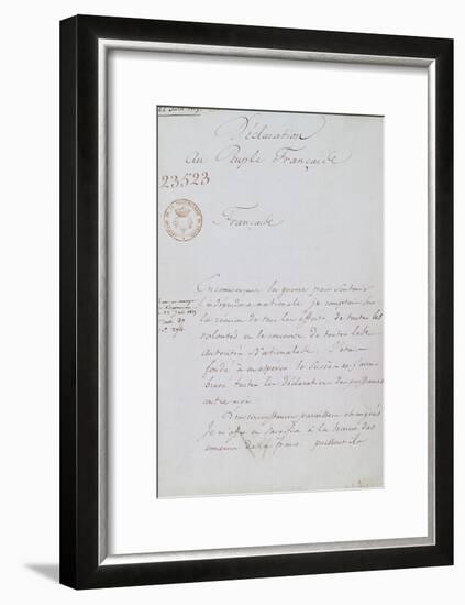 Acte d'abdication de Napoléon, 22 juin 1815-null-Framed Giclee Print