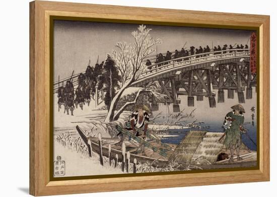 Acte XI : attaque nocturne, 1 : l'avancée-Ando Hiroshige-Framed Premier Image Canvas