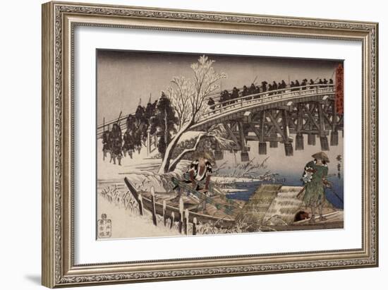 Acte XI : attaque nocturne, 1 : l'avancée-Ando Hiroshige-Framed Giclee Print