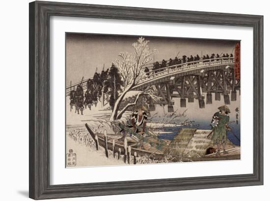 Acte XI : attaque nocturne, 1 : l'avancée-Ando Hiroshige-Framed Giclee Print