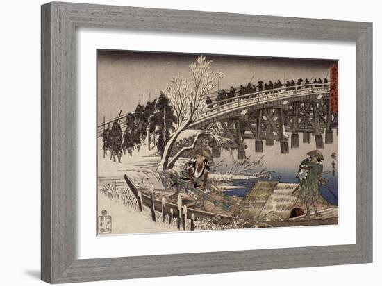 Acte XI : attaque nocturne, 1 : l'avancée-Ando Hiroshige-Framed Giclee Print