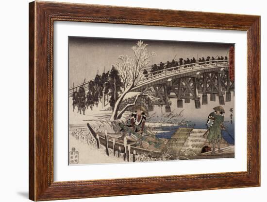 Acte XI : attaque nocturne, 1 : l'avancée-Ando Hiroshige-Framed Giclee Print