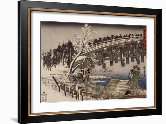 Acte XI : attaque nocturne, 1 : l'avancée-Ando Hiroshige-Framed Giclee Print