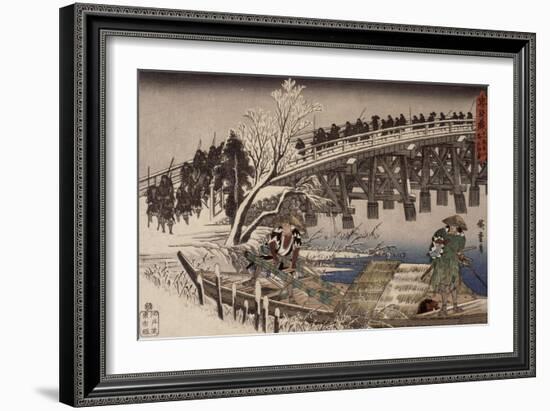 Acte XI : attaque nocturne, 1 : l'avancée-Ando Hiroshige-Framed Giclee Print