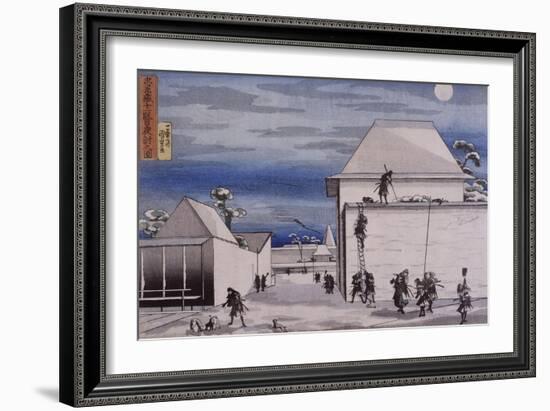 Acte XI : attaque nocturne-Kuniyoshi Utagawa-Framed Giclee Print