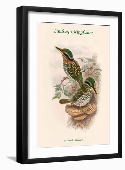 Actenoides Lindsayi - Lindsay's Kingfisher-John Gould-Framed Art Print