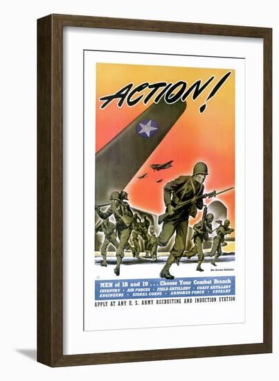 Action! Army Recruitment Poster-null-Framed Giclee Print