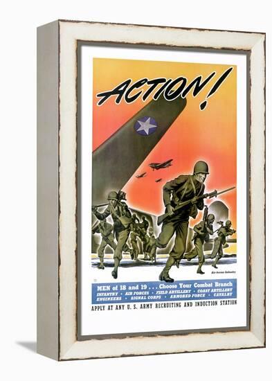 Action! Army Recruitment Poster-null-Framed Premier Image Canvas