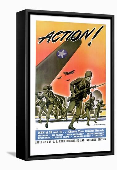 Action! Army Recruitment Poster-null-Framed Premier Image Canvas