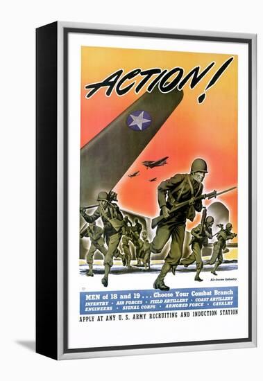 Action! Army Recruitment Poster-null-Framed Premier Image Canvas