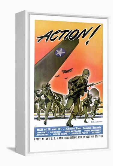 Action! Army Recruitment Poster-null-Framed Premier Image Canvas