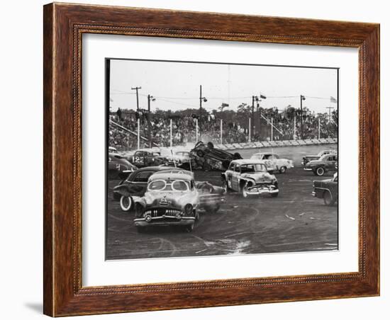 Action at a Demolition Derby-Henry Groskinsky-Framed Photographic Print