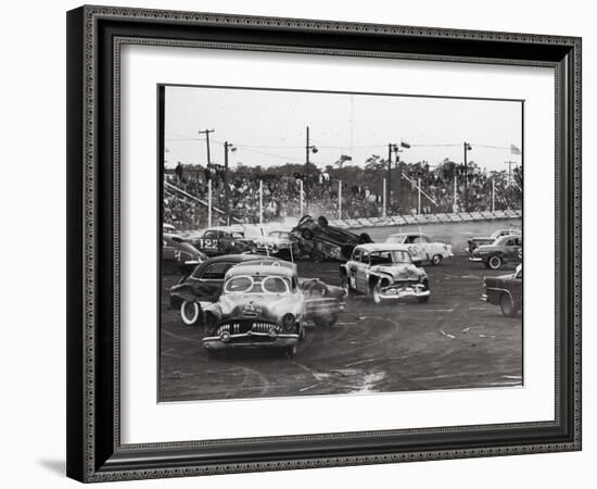 Action at a Demolition Derby-Henry Groskinsky-Framed Photographic Print