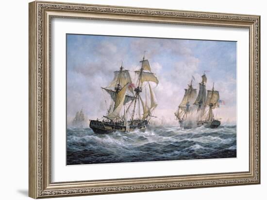 Action Between U.S. Sloop-Of-War "Wasp" and H.M. Brig-Of-War "Frolic", 1812-Richard Willis-Framed Giclee Print