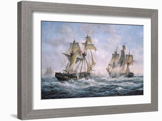 Action Between U.S. Sloop-Of-War "Wasp" and H.M. Brig-Of-War "Frolic", 1812-Richard Willis-Framed Giclee Print