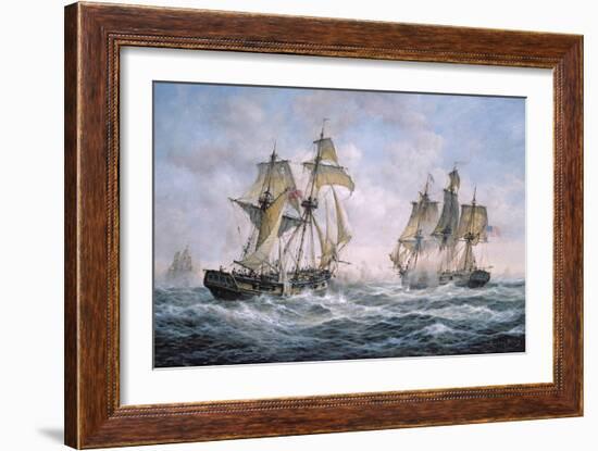 Action Between U.S. Sloop-Of-War "Wasp" and H.M. Brig-Of-War "Frolic", 1812-Richard Willis-Framed Giclee Print