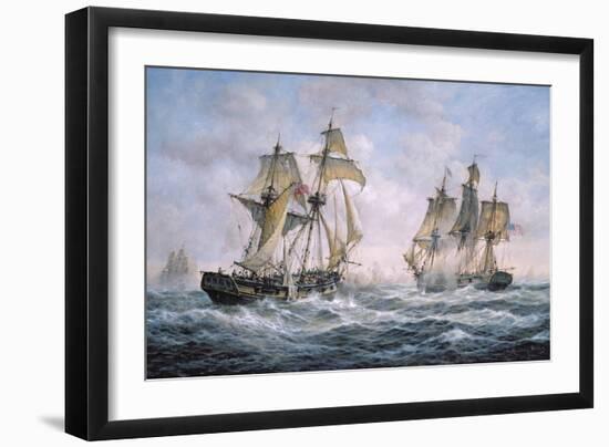 Action Between U.S. Sloop-Of-War "Wasp" and H.M. Brig-Of-War "Frolic", 1812-Richard Willis-Framed Giclee Print