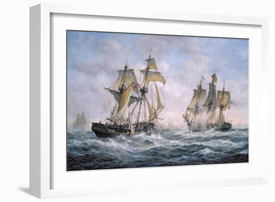 Action Between U.S. Sloop-Of-War "Wasp" and H.M. Brig-Of-War "Frolic", 1812-Richard Willis-Framed Giclee Print